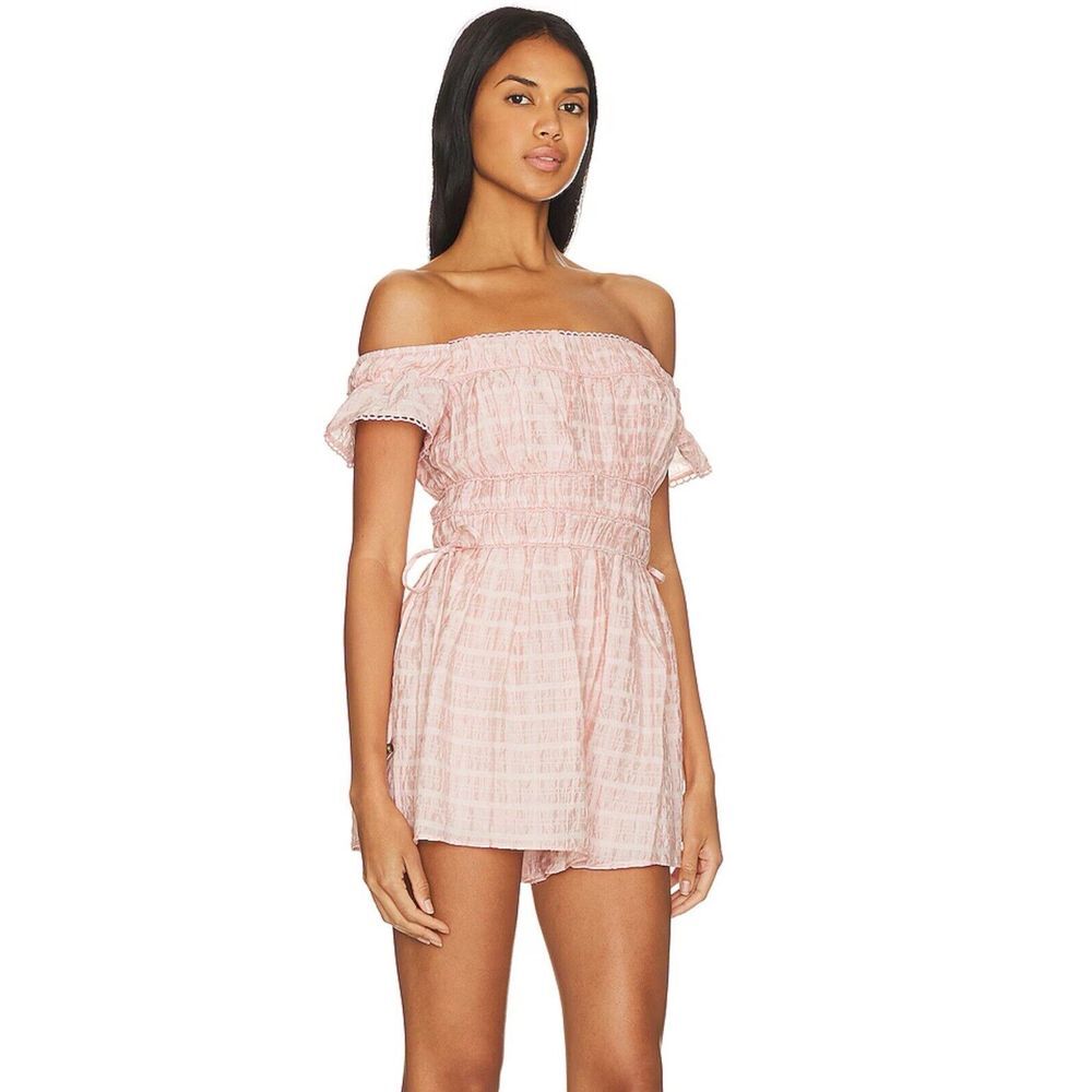 Tularosa Revolve Julianna Romper in Blush Pink Stripe‎ Sz XS $228